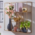 Metalowa półka ścienna w złotym kolorze, w stylu nowoczesnym 68/68 cm SAMANTHA