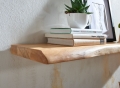 Półka z litego drewna akacjowego, naturalna krawędź drzewa 100 cm boho COLIN