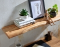 Półka z litego drewna akacjowego, naturalna krawędź drzewa 100 cm boho COLIN