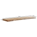 Półka z litego drewna akacjowego, naturalna krawędź drzewa 120 cm boho COLIN