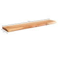 Półka z litego drewna akacjowego, naturalna krawędź drzewa 115 cm boho COLIN