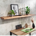 Półka z litego drewna akacjowego, naturalna krawędź drzewa 160 cm boho COLIN