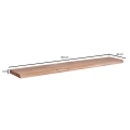 Półka z litego drewna akacjowego, naturalna krawędź drzewa 140 cm boho COLIN