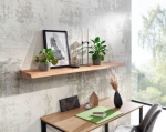 Półka z litego drewna akacjowego, naturalna krawędź drzewa 140 cm boho COLIN