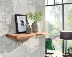 Półka z litego drewna akacjowego, naturalna krawędź drzewa 60 cm boho COLIN