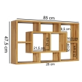 Regał wiszący w kolorze jasnego drewna, minimalistyczny design 85x47,5 cm ULLA