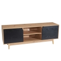 Szafka RTV w kolorze dębu, metalowe nogi minimalistyczny design 150 cm CHLOE