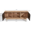 Szafka RTV w kolorze dębu, metalowe nogi minimalistyczny design 150 cm CHLOE