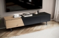 Szafka RTV w kolorze dębu, metalowe nogi, nowoczesny design 150 cm ARCANA