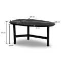 Czarny stolik kawowy z litego drewna mango, minimalistyczny design 86 cm ALIKE