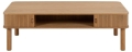 Stolik kawowy w stylu boho, fornir dębowy, z trzeba półkami 130/70 cm ENELLA