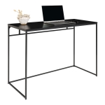 Czarne biurko w minimalistycznym stylu, metalowe nogi, loft 100 cm HARVEY
