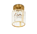Lampa przysufitowa w stylu glamour, złota oprawa, kryształowe panele REYMOX
