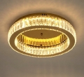 Lampa przysufitowa/plafon w stylu glamour, złota oprawa, kryształowe panele 45 cm PATRIC