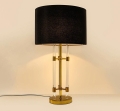Lampa stołowa z czarnym abażurem, podstawa w kolorze złota 66,5 cm WALLA