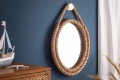 Lustro w ramie z naturalnej liny, w kształcie elipsy 45/62 cm MARINA