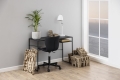 Czarne biurko loft płyta MDF na metalowych nogach - ONDY