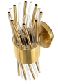 Metalowy kinkiet w kolorze złota z kryształami, w stylu glamour 35 cm DALIA