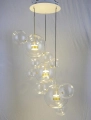 Nowoczesna lampa LED, metal w kolorze złota, szklane klosze 273 cm PAULA