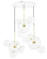 Nowoczesna lampa LED, metal w kolorze złota, szklane klosze 273 cm PAULA