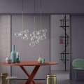 Nowoczesna lampa LED, metal w kolorze złota, szklane klosze 273 cm PAULA II