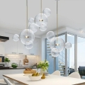 Nowoczesna lampa LED, metal w kolorze złota, szklane klosze 273 cm PAULA II