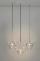 Nowoczesna lampa LED, metal w kolorze złota, szklane klosze 273 cm PAULA II