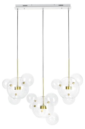 Nowoczesna lampa LED, metal w kolorze złota, szklane klosze 273 cm PAULA II