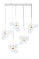 Nowoczesna lampa LED, metal w kolorze złota, szklane klosze 99 cm PAULA