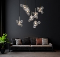 Nowoczesna lampa LED, metal w kolorze złota, szklane klosze 99 cm PAULA II