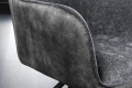 Ciemnoszare krzesło obrotowe na metalowych nogach, tapicerowane SCYNTIA