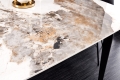 Stół ceramiczny, blat imitujący kamień naturalny, metalowy stelaż 180/90 cm MAVE