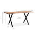 Biurko lite drewno akacjowego 200 cm, metalowe nogi AERO