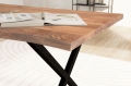 Biurko lite drewno akacjowego 200 cm, metalowe nogi AERO