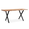 Biurko lite drewno akacjowego 200 cm, metalowe nogi AERO