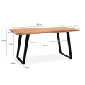 Biurko lite drewno akacjowego 200 cm, metalowe nogi AERO II