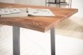 Biurko lite drewno akacjowego 200 cm, metalowe nogi w kolorze chromu AERO III