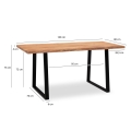Biurko lite drewno akacjowego 160 cm, metalowe nogi AERO III