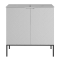 Szafka łazienkowa w stylu skandynawskim, metalowe czarne nogi, białe fronty 82/80 cm ALDA