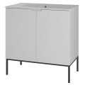 Szafka łazienkowa w stylu skandynawskim, metalowe czarne nogi, białe fronty 82/80 cm ALDA