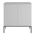 Szafka łazienkowa w stylu skandynawskim, metalowe czarne nogi, białe fronty 82/80 cm ALDA