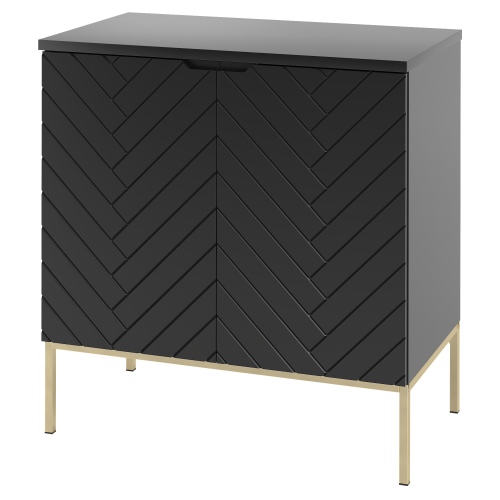 Szafka łazienkowa z wyborem blatu, metalowe złote nogi, czarne fronty 82/80 cm ALDA