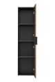 Wysoki słupek łazienkowy, ryflowane fronty w kolorze dąb wotan 140/35 cm MARITE