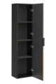 Wysoki słupek łazienkowy, ryflowane fronty w kolorze dąb wotan 140/35 cm MARITE