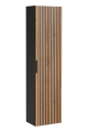 Wysoki słupek łazienkowy, ryflowane fronty w kolorze dąb wotan 140/35 cm MARITE