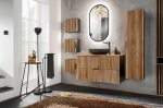 Zestaw mebli łazienkowych 100 cm z umywalką i lustrem, w kolorze dąb wotan MARITE