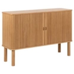 Komoda z rozsuwanymi drzwiami, fornir dębowy, w stylu boho 120/40 cm ELLANA