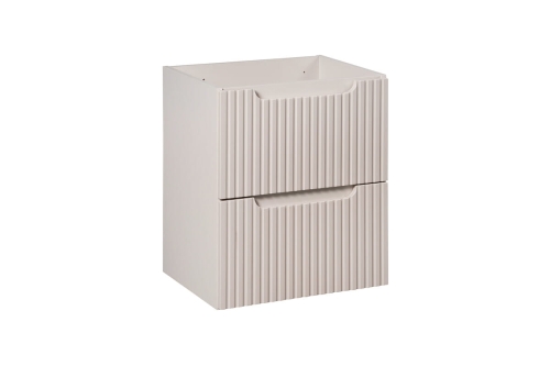 Szafka łazienkowa z szufladami, ryflowane fronty w kolorze kaszmir 50 cm TAJGA