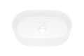 Ceramiczna umywalka nablatowa, ryflowana, w kolorze białym 48 cm SILLA