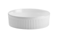 Ceramiczna umywalka nablatowa, ryflowana, w kolorze białym 36 cm SILLA